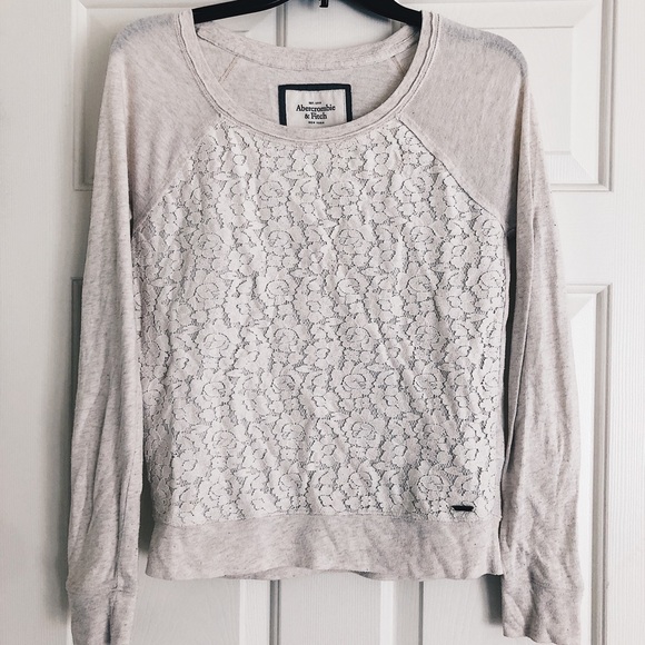 abercrombie long sleeve shirt with lace detail - Picture 1 of 3